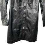 Rails NWT Ruby Faux Leather Black Mini Shirtdress Women's Size XS Long Sleeve Photo 4