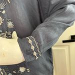 Johnny Was  Navy Blue Tunic/Top Boho Blouse, Sz S, Embroidered, Cupra Rayon. Photo 4