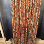 White and Orange Strapless Dress Size L Photo 3