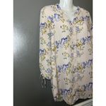Joan Rivers  Blouse Womens 6 Pink Floral Button Front 3/4 Sleeve Tunic Top Photo 1