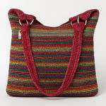 The Sak Crochet Shoulder Bag Multicolor Red Strap Boho Tote Purse Handmade Look Photo 0