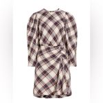 Veronica Beard NEW  Agnor Draped Plaid Mini Dress Size 4 Color Black White Photo 1