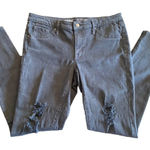 Mossimo Supply Co Mossimo Dark Wash Distressed Mid Rise Denim Jeggings Size 8 Photo 0