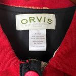 Orvis  Cotton Tapestry Funky Jacket Red Artsy Tribal Button Up Womens XL Photo 2