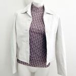 Gap white Genuine Leather Jacket LARGE Photo 8