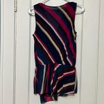Trina Turk  faux wrap rainbow stripe blouse asymmetric hem size XS multicolor Photo 3