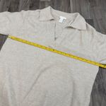 H&M  wool blend collared oatmeal neutral knit oversized sweatshirt Photo 3