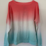 Splendid  Coral and Turquoise Mint Ombre Long Sleeve NWT Size M Photo 0