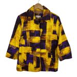 Coldwater Creek Abstract Jacket Size 14 Yellow Purple Artsy Boho Office Career Photo 0