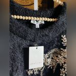 Gibson Latimer  Black Sweater with Silver Embellishment Photo 3