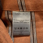 sissy boy  striped button front midi skirt size M linen blend Photo 4