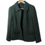Talbots Womens Boiled Wool Jacket Blazer Size 8 Green Career Office City Photo 0