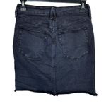 Good American SZ 2/26 Mini Bombshell Denim Jean Skirt Stretch Frayed Black Wash Photo 3