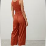 Everlane  The Luxe Cotton Tank Jumpsuit Wide‎ Leg Cropped Rust XXS Photo 2