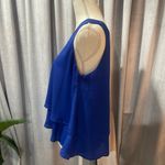 Stella Luce  Womens Large Blouse Blue Sleeveless Shirt Tiered Layers Casual Work Photo 4