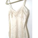 Vtg Made Nylon Full Slip Lingerie Dress Lace Ivory Nightie Sissy No Sz Tag Photo 2
