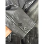 Siena Studio Vintage Genuine Leather Button Front Jacket Size 6 Black Photo 5