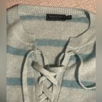 Vineyard Vines Women's Linen Cashmere Lace-up Crewneck Sweater in Aqua Haze- XS Photo 3