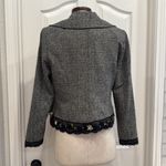 Y2k vintage lace trim rosette detail funky tie front tweed blazer Fairycore Gray Photo 10