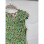 Banjanan Iris Ruffle Floral Midi Dress Women Medium Green Prairie Peasant Boho Photo 10