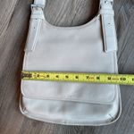 Nine West Vintage Leather Crossbody Bag Purse Ivory Cream Smooth Pebbled Flat Photo 11