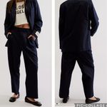 Scotch & Soda ‎ Pinstripe Pleated Boyfriend Pants Size 27 Navy Blue Photo 2