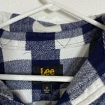 Lee Blue & White Plaid Button Up Shirt – Medium Photo 2