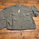 Max Studio  Linen-Blend Jacket Women's Large New With Tags ($148‎ Retail) Olive Photo 0