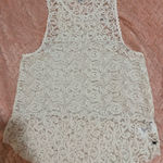 American Eagle  Lace Tank Top Cream Stretch Size S Photo 0