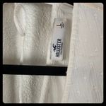 Hollister White Textured Peplum Blouse Tie Neck Short Sleeve Women's Size L Photo 1