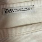 ZARA White Ribbed Knit High Neck Fitted Stretch Chic Cropped Tank Top Size L Photo 4