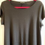 Eileen Fisher Black Oversized Short Sleeve MIDI Dress Size Large Hi-Lo Hem Photo 3