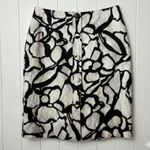 Doncaster Collection Black & White Floral Cotton Pencil Skirt Size 6 Vintage Photo 0