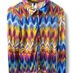 BCBGMAXAZRIA ‎ Women's Large Long Sleeve Stretch Button Up Top Shirt Multicolored Photo 0