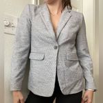 Loft Knit Modern Blazer Size 2 Fitted Style #501877 blue white pin striped Photo 3