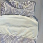 Le lis Collection Bodysuit Purple White Zebra Print Mesh Lined Sleeveless Large Photo 4