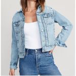 Old Navy NWT Womens Classic Skull Rose Distressed Denim Jean Jacket Size M Blue Photo 0