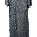 Notations Black Ruffle Sparkle L Dress Short Sleeve Shimmer Party Cocktail Photo 3