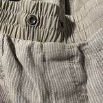 Athleta  Pants Women's Sz 10 Linen Pin Stripe Tan Cream Wide Leg Pull On Stretch Photo 1