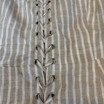 Miss Me  Beige Striped Lace-Up Crop Top Photo 1