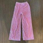 ASOS NWOT pink sequin glitter wide leg pants Photo 2