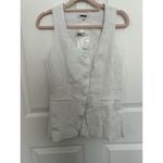 Madewell  100% Linen Scoopneck Cutaway Vest Salt White Button Up Size 0 Photo 6