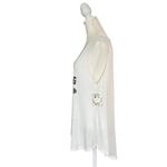 LDLA Bridal Sweating For The Wedding White & Silver Metallic Barbell Tank Top XL Photo 2