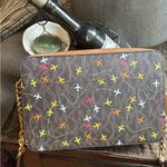 Michael Kors Authentic  leather/canvas airplane prints Crossbody Bag Photo 8