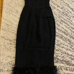 House Of CB Fionula Strapless Feather Hem Midi Dress Size M Photo 4