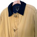 Les Deux Ancres Vintage Women’s L Tan Navy Blue Corduroy Gold Toggle Barn Jacket Size L Photo 2