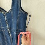 Tractr Denim Farm Western Boho Pleated Tank Zip Back Midi Dress Medium Blue Photo 8