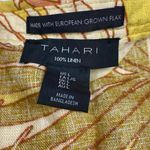 Tahari ‎ 100% European Flax Linen Tropical Long Sleeve Button Up Shirt Size Large Photo 2