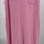 Lands' End  Vibrant Pink and White striped t-shirt Midi Dress casual vacation L Photo 7