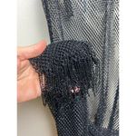 Anthropologie  Black Mesh Fringe Midi Dress NWT Sz. S Photo 5